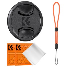 K&F Concept 62mm Lens Cap Set of 4, Lens Cap + Cleaning Cloth + Anti-lost Cord, Lens Protective Cap, Inner Type, One Touch
