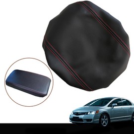 O SHI CAR Center Console Cover for Honda Civic 8th Gen Sedan 2006 2007 2008 2009 2010 2011,Microfiber Leather Armrest Covers，Customized Armrest Cover Leather Arm Rest Covering for Car,Black