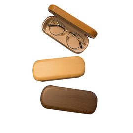 RUIXIAOXI Wood Grain Glasses Case，Hard Shell Glasses Case for Eyeglasses and Sunglasses (yellow)