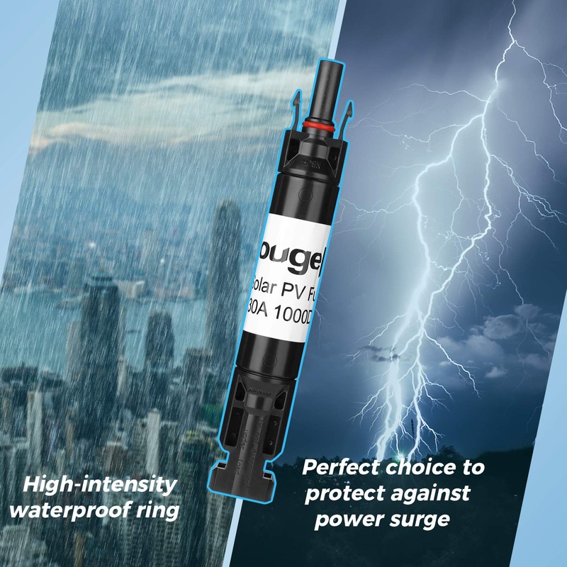 BougeRV 30A Solar Fuse Holder Inline, PV Inline Fuse Holder