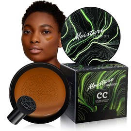 dfjdskl Mushroom Head Air Cushion CC Cream - Moisturizing BB Creams Foundation, Long-Lasting Waterproof New Air Cushion CC Cream Concealer for Even Skin Tone (Dark Brown, 1 PCS)