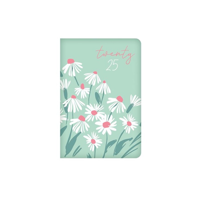 2025 Hardcover Diary Week to View Pocket Planner Soft Green