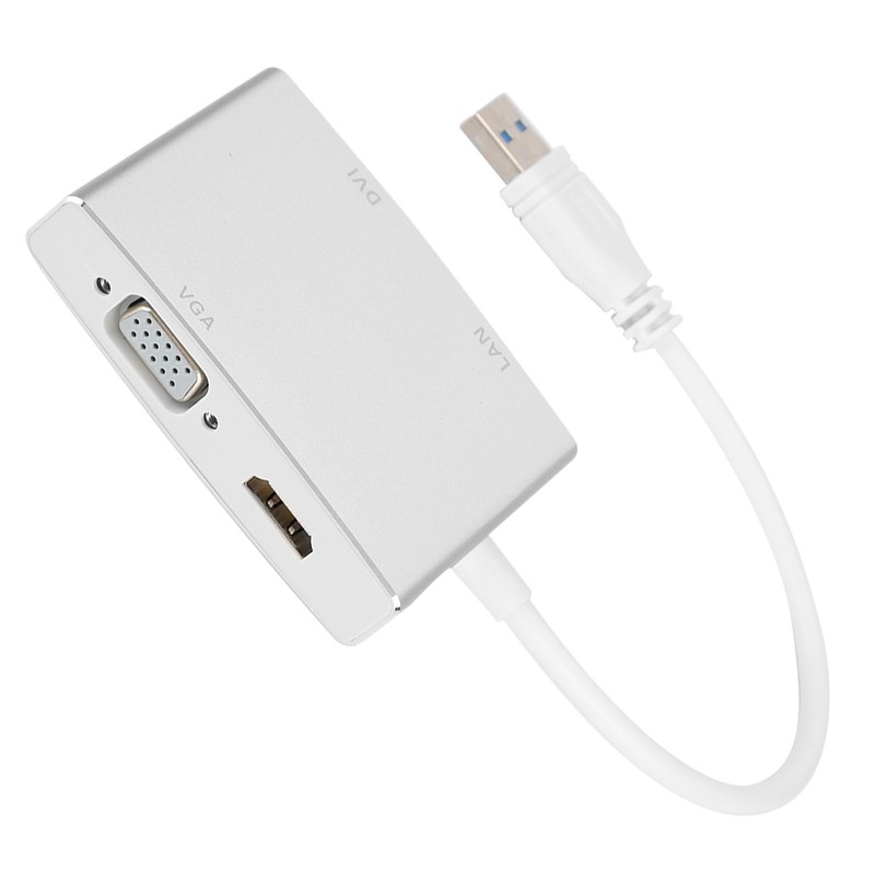 4 in 1 USB3.0 Adapter to VGA DVI HDMI LAN