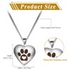 Oidea Locket Necklace for Women: Silver Dog Cat Paw Prints