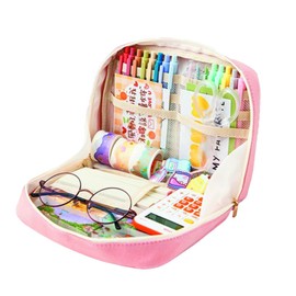 ZIMRAHYG Bolsa De Lapices De Gran Capacidad Estuche Para Lapices, Capacidad Expandible, Lapiceras Organizadoras, Gran Abertura Para Facilitar El Acceso, Para Adolescentes, Adultos, Estudiantes(Rosa)
