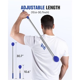 Gelibo Telescoping Back Scratcher with 5Pcs Detachable Heads,Fathers Day Dad Gifts from Wife Daughter Son,Mens Gifts,Husband, Extendable Back Massager Tool with Beautiful Box - Blue