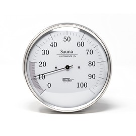 Fischer 191.01 Sauna Hygrometer Synthetic 130 mm Sauna Humidity Meter Stainless Steel Made in Germany