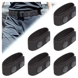 IHLOOTD Belt Keeper Police Pack of 6 Duty Belt Holder Law Enforcement Belt Loops Tactical Belt Loop Double Push Button for Police Equipment Use Belt