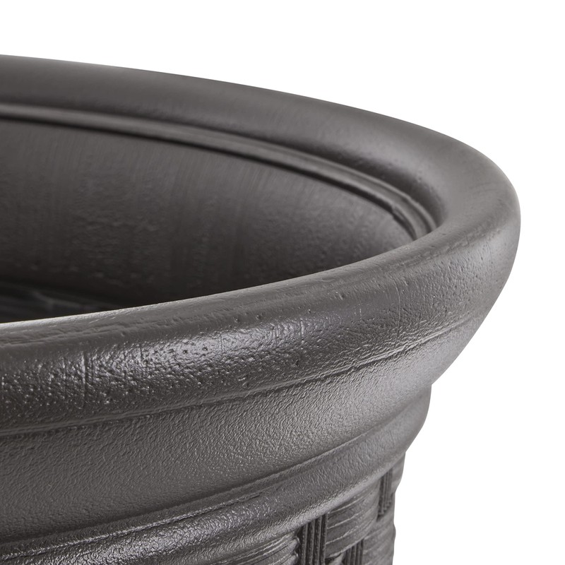 Suncast Sonora 22 Inch Resin Wicker Decorative Garden Planter, Java