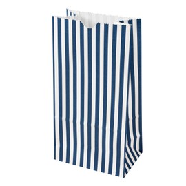 Restaurantware Bag Tek 4 LB Disposable Lunch Bags 100 Sturdy Take Out Bags - Flat Bottom Great For Restaurants Cafes And Bakeries Blue And White Paper Popcorn Bags Versatile For Grocery