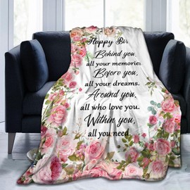 Birthday Gifts for Women Blanket Happy Birthday Decorations Throw Blanket Best Birthday Unique Gift Ideas for Girls Mom Sister Wife Friend 60"X50"INCH