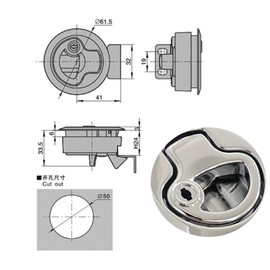 Pull Lock Furniture Locker, Tianher Furniture Handle Lock Zinc Alloy Round with Key for Yacht Trailer Camper Deck Hatch Door Cabinet