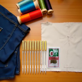 10Pcs Sewing Machine Needles,Big Eye Sewing Machine Home Sewing Machine Needles Sewing Macine Sewing Notions Supplies (Size 16)