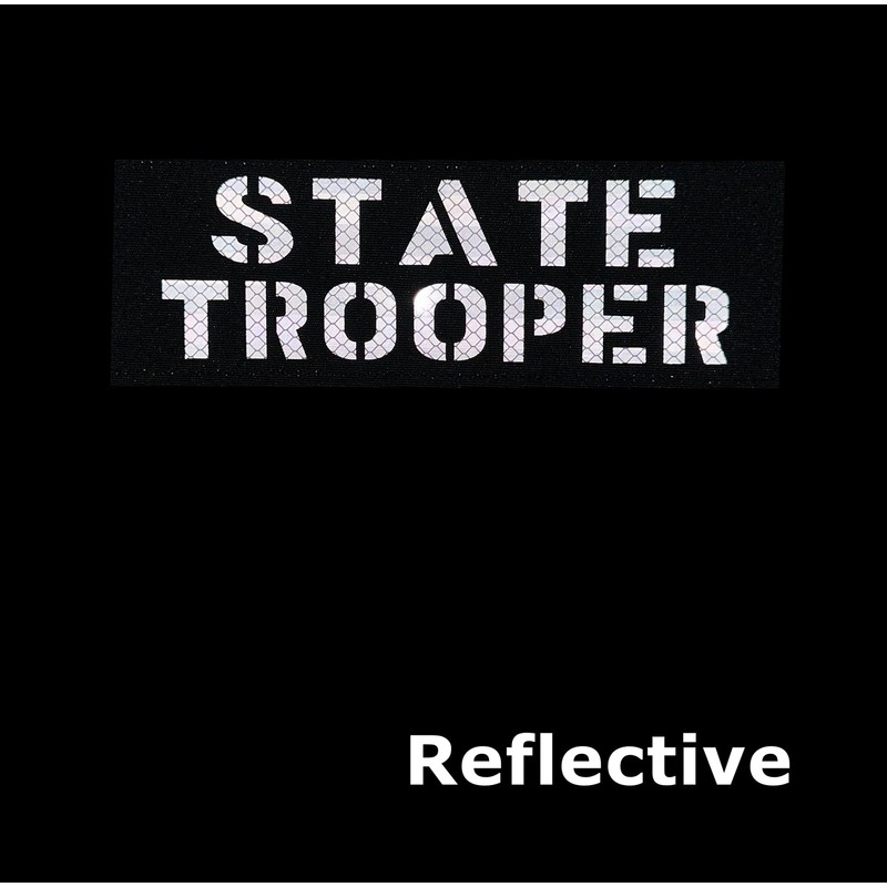 Reflective State Trooper Patch Reflective Back Panel Patch with Hook