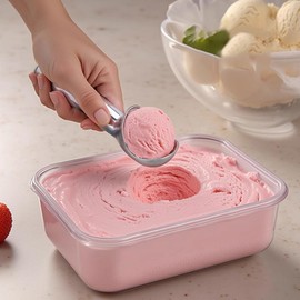 Ice Cream Scoop Icecream Scoop i e Cream Scoop Nonstick Anti-Freeze One Piece Aluminum Scooper Spoon, Heavy Duty Gelato, Cookie Dough, Sorbet, Almond, Melon Balls（Large）