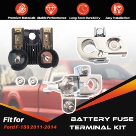 AL3Z-14526-AA BT4Z-14450-AA BT4Z-14450-BA Combo Pack - Battery Fuse and Positive & Negative Battery Terminal Clamps Compatible with Ford F-150 2011 2012 2013 2014