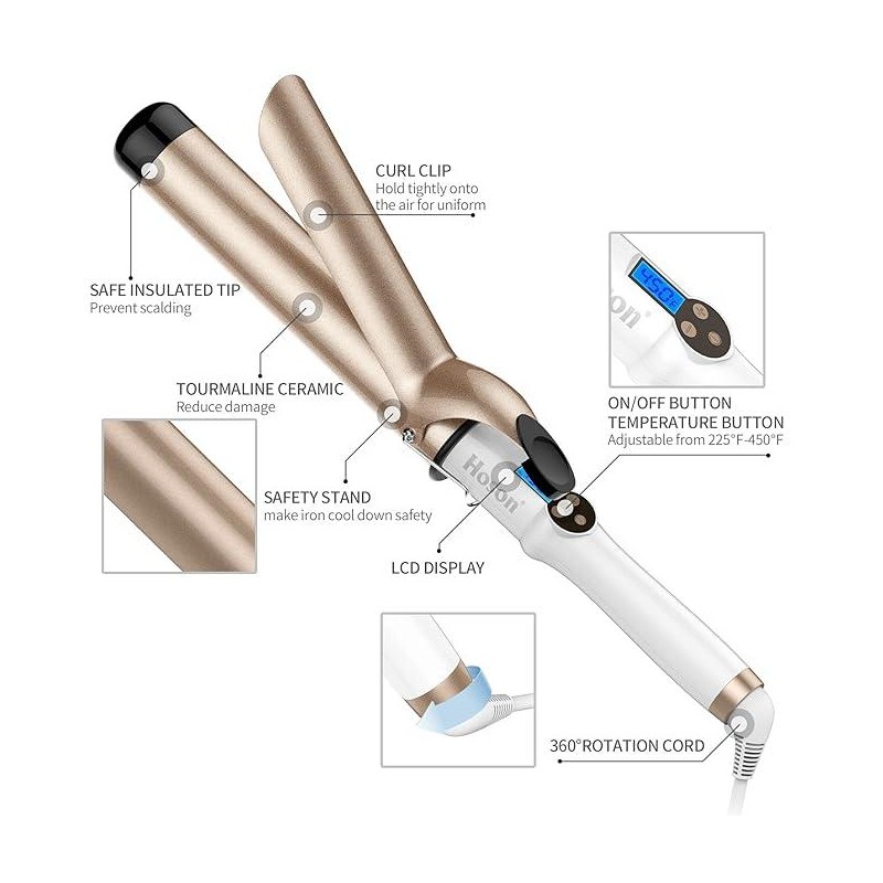 Hoson 1 1/2 Inch Large Barrel Curling Iron - size: