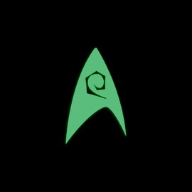 Trek Inspired Original Operations Badge Silhouette Space Voyager Glow in The Dark Sticker Decal for Phone Tablet Laptop Car Truck Window | 2" Sticker | Green