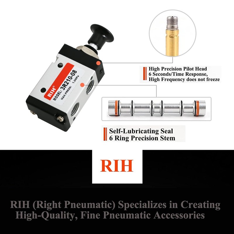 RIH 3 Way 2 Postion Air Valve Air Hand Lever
