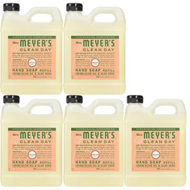 Mrs. Meyer's Clean Day Liquid Hand Soap Refill, 33 oz, Geranium, 5 pk