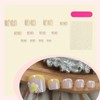 French Tip Press on Toenails Short Square Fake Toe Nails
