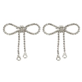 2Pcs Rhinestone Bow Brooch, Bling Crystal Rhinestone Bow Brooch Pins for DIY Clothes Shoes Bag Daily Wear Supplies