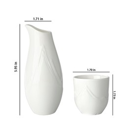 5 Pieces Japanese Sake Set,Ceramic Sake Set with 1 Tokkuri Bottle & 4 Ochoko Cups, Porcelain Sake Soju Cup Set for Home Restaurant