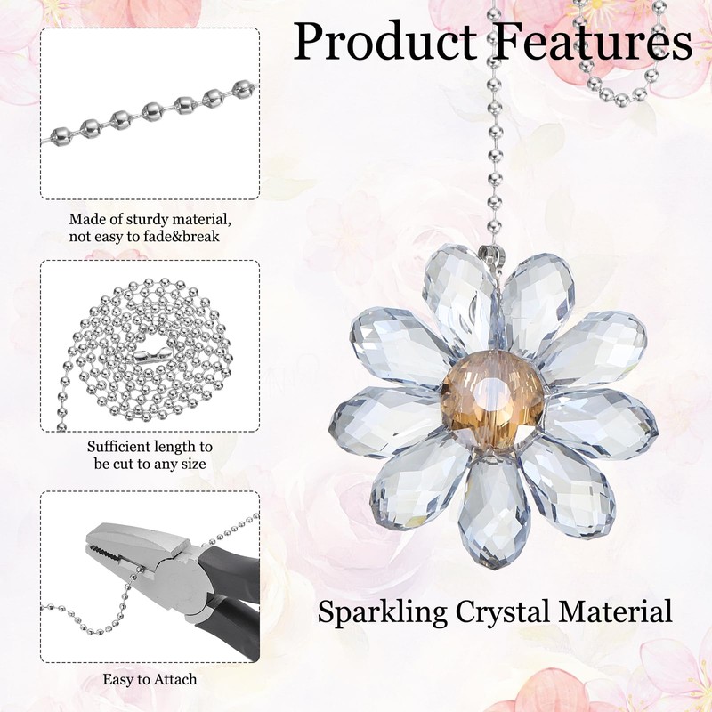 MECCANIXITY 4Pack Ceiling Fan Pull Chain, 24 Inch Decorative Ornaments