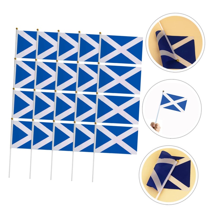BIUDECO Hand Waving Scottish Flags 20pcs Mini Flags for Sports