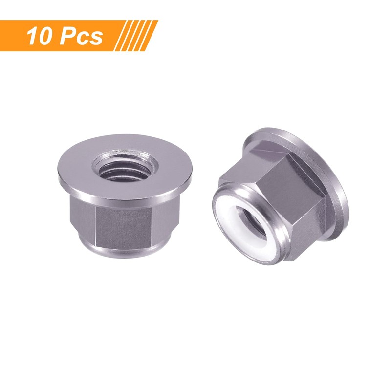 sourcing map Nylon Insert Hex Lock Nuts, 10pcs - M8