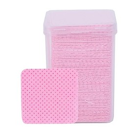 Toallitas de Uñas de 200 Piezas, Toallitas sin Pelusa, Toallitas de Pegamento para la Extensión de Pestañas, Toallitas de Uñas Toallitas de Desembolso de Pegamento de Pestañas (Rosa)
