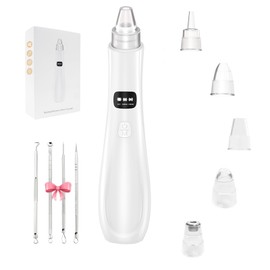 2025 Blackhead Remover Pore Vacuum, Blackhead Extractor-5 Suction Power 3 Adjustable Suction,USB Rechargeable Facial Pore Cleaner Kit Electric Acne Extractor Tool for Women & Men (White)