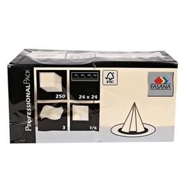 FRANZ MENSCH Pack of 1000 Cocktail Napkins 24 x 24 cm | 3-Ply, FSC®-Certified, Cream, L: 24 cm, W: 24 cm