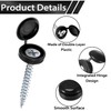 100 PCS Black Plastic Hinged Screw Cover Caps,Screw Snap Covers