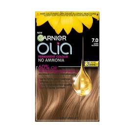 Garnier Olia 7.0 Dark Blonde Permanent Hair Dye, Up to 100% Grey Hair Coverage, Visibly Improved Hair Quality, 3x More Shine, No Ammonia and 60% Oil Powered Formula