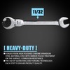 LOSCHEN 1PCS 11/32 Open Flex-Head Ratcheting Wrench, SAE Ratcheting Spanner