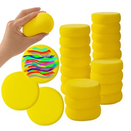 30 Pack Round Painting Sponge 2.9 inch Artist Sponges Yellow Ceramic Sponges Watercolor Synthetic Sponge Clay Sponge Face Painting Sponges