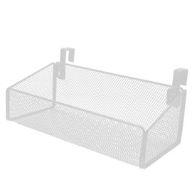 Cabilock Korb Aus Metallgitter Gitter Wandregal Aufbewahrungskorb Für Bettgitter Hängeregal Am Nachttisch Hängekorb Am Bett Bett-hängekorb Regalhaltertasche Büro Weiß Wandhalterung Haushalt