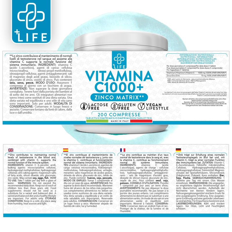 +LIFE - Vitamin C and Zinc High Dose 1000 mg