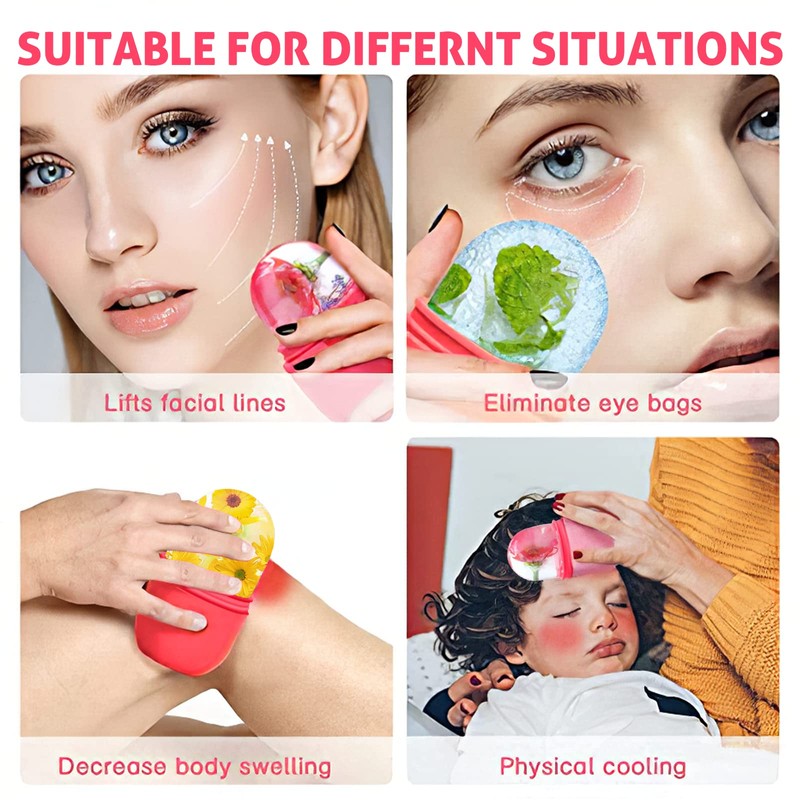 Ice Roller for Face,Gua Sha Facial Tool 2pcs Set,Updated Roller