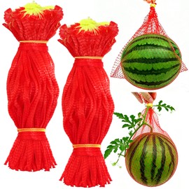 100Pcs Watermelon Nets,Melon Hammock Hanging Cantaloupes Support Net,Reusable Mesh Bags with Drawstring for Garden Fruits Vegetables Trellis Cradle,18 Inches