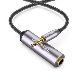 DuKabel 6.35mm Stereo Standard Plug Female to 3.5mm Stereo Mini Plug Male 6.35mm 3.5mm Stereo Mini Plug Converter Adapter Audio Converter Cable Double Braided Crystal Nylon 24k Gold Plated 30cm