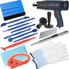 Spanno Automotive Vinyl Wrap Tools Car Window Tint Tools Heat Gun for Vinyl Wrap Includes Vinyl Cutter, Heat Gun, Squeegee for Vinyl, Magnets for Vinyl, Vinyl Wrap Gloves