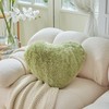 MOOWOO Fluffy Heart Pillow, Faux Fur Throw Pillow,Sherpa Plush Fluffy,