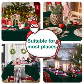 Hiasan Rectangle Tablecloth - Waterproof Wrinkle Resistant and Spillproof Washable Fabric Table Cloth for Dining Room Kitchen, Emerald Green, 60 x 120 Inch