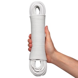 Hardys 15m Washing Line | Clothes Line with Steel Core & PVC Coating | Long Length for Indoor, Outdoor & Camping | Rot, Mould & Weather Resistant | White