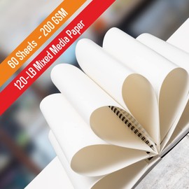 Mixed Media Sketchbook 8.11” x 8.5” | Spiral Bound Sketch Pad With Thick, Heavyweight Paper, 200 GSM, 120 LBS | Art Sketch Book For All Wet & Dry Media - Watercolor, Paint, Pencils, Charcoal, Pens |