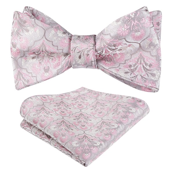 Alizeal Mens 2pcs Classic Floral Pattern Self-tied Bow Tie and