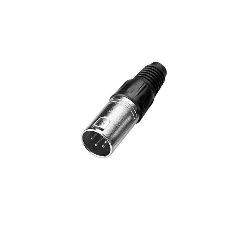 SIENOC 5 Packs 4-Pin XLR Male Connector - Black Metal
