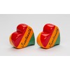 Fine Ceramic Juneteenth Love Hearts Salt & Pepper Shakers Set,